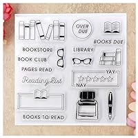 Kwan Crafts Books to Read Bookstore Book Club Reading List Clear Stamps for Card Making Decoration and DIY Scrapbooking