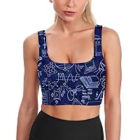 Physics Elements Science Women's Sports Bras Workout Yoga Bra Padded Fitness Crop Tank Tops