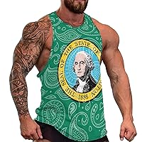 Paisley Washington State Flag Men's Workout Tank Top Casual Sleeveless T-Shirt Tees Soft Gym Vest for Indoor Outdoor