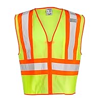 1056 Ultra-Cool Polyester Mesh Contrasting Vest, 2X-Large, Lime