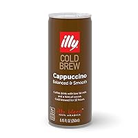 illy Ready To Drink Coffee – Cappuccino Cold Brew Cans - Notes Of Milk & Chocolate - 100% Arabica Coffee - Smooth & Refreshing Taste - Convenient, Easy to Carry Coffee Drink – 8.5 oz., 12 Pack