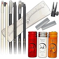 Eyebrow Mapping Kit White, Red, Gold Brow Mapping String [30m] Red, Black, and White Eyebrow Pencil Mapping Pencil Eyebrow Pencil Sharpener & 10 Eyebrow Ruler, Microblading Supplies Microblading Kit