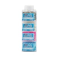 Chunky Glitter Bright Party Blend Bundle, Chunky Jumbo Confetti Glitter for Crafts, Pink, White, Silver, & Blue Glitter, 4 Pack