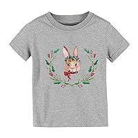 Toddler Baby Girl Easter Outfit Toddler Girls T Shirt Short Sleeve Shirt Bunny Print Cute Summer