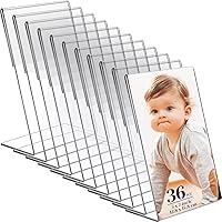 36 Count Picture Frame Stand 5 x 7 Inches Photo Booth Frames Clear Acrylic Sign Holder Vertical Picture Frame Stand Slanted Back Acrylic Stands for Display Menu Flyer Collage Office Restaurant