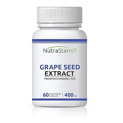 NutrastanXP Grape Seed Extract (Proanthocyanidins  95%) Antioxidant, 400 mg - 60 Vegetarian Capsules