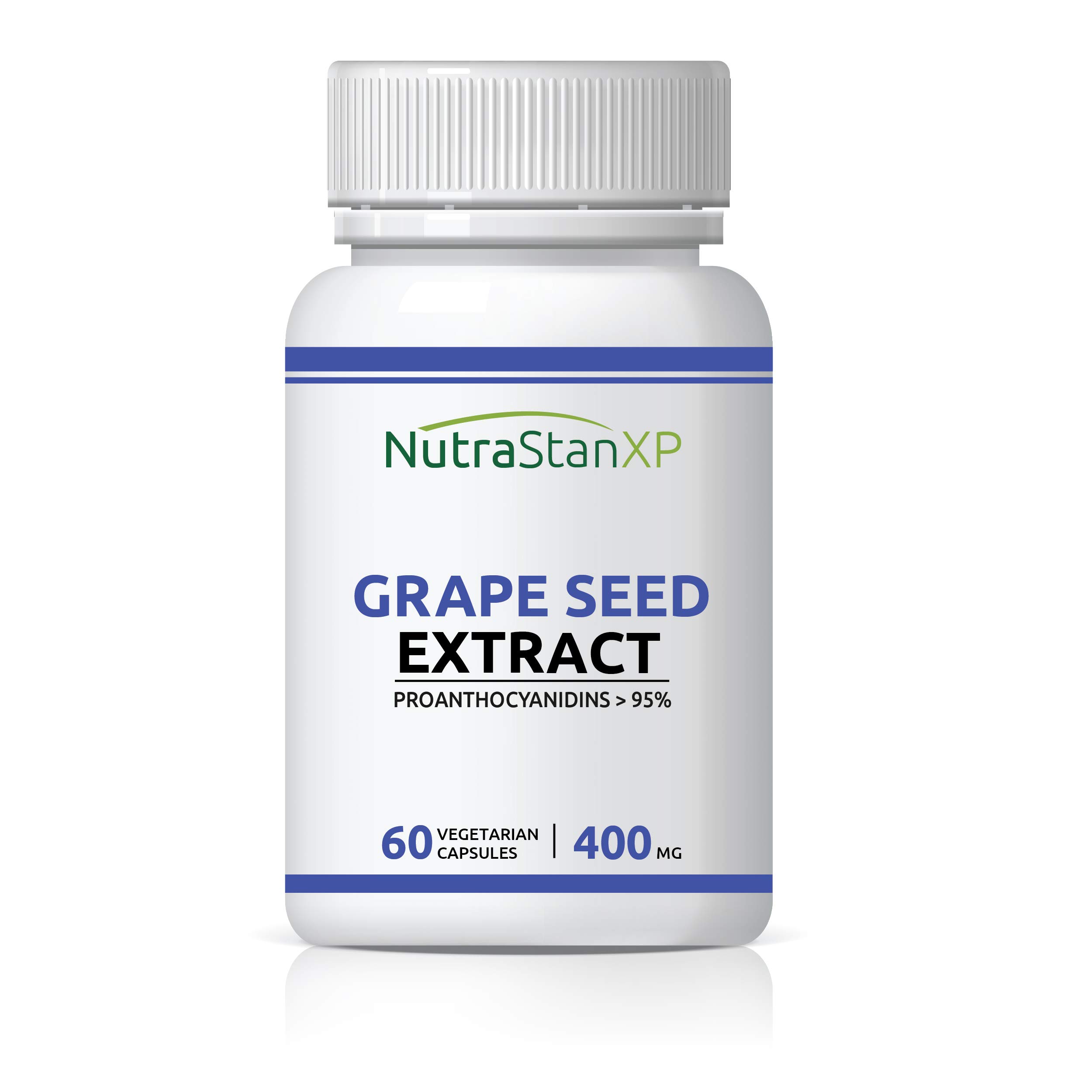 NutrastanXP Grape Seed Extract (Proanthocyanidins  95%) Antioxidant, 400 mg - 60 Vegetarian Capsules