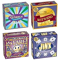 Wordplay + Wit's End + Stare + Jinx = Fun Board Games for Adults and Game Night Bundle