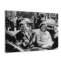 U.S. President John F. Kennedy Black And White Artistic Portrait Inspirational Poster Office Inspirational Quote Wall Decoration Aesthetic Gift Poster Canvas Poster Bedroom Decor Office Room Decor Gi