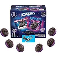 Oreo Space Dunk Limited Edition & Double Stuf Sandwich Cookies Variety Pack 40 Count - Easter Basket Snacks & Gifts - Includes Bonus PITCHING PIGEON Refrigerator Magnet