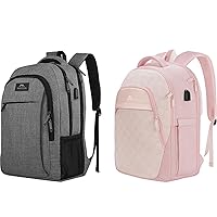 MATEIN 17 Inch Travel Laptop Backpack, Extra Large Business Backpack with USB Charging Port, Water-Resistant Computer Bag Daypack, Pink Backpack for Women, Anti Theft TSA Airline Approved Backpack