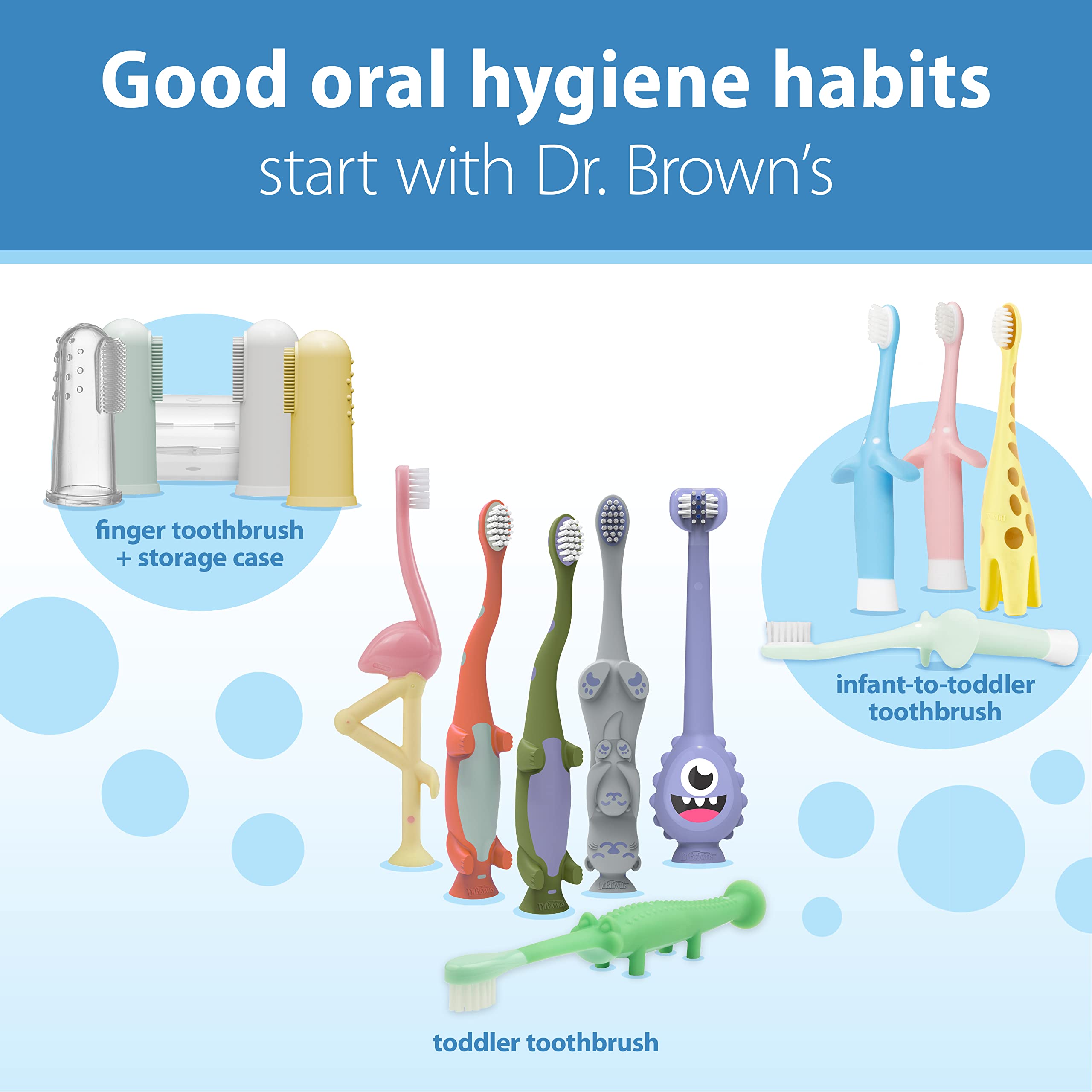 Dr. Brown’s Infant-to-Toddler Training Toothbrush Set with Fluoride-Free Baby Toothpaste, Strawberry - Giraffe - 1.4oz - 0-3 years