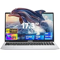 2024 Newest Laptop,17.3-Inch FHD Display Laptop with Quad Core-12th Alder Lake N97(Up to 3.6GHz), 16GB RAM 512GB ROM Business Laptop Computer, 6000Mah Battery,Silver