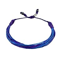 Rheumatoid Arthritis Awareness Bracelet Purple and Blue Childhood Pediatric Stroke Awareness Jewelry Handmade Products for Men Women and Kids