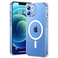 CANSHN Magnetic Designed for iPhone 12/12 Pro Case Clear, Compatible with MagSafe Wireless Charging [Not Yellowing & MIL-Grade Drop Tested] Phone Cases with Shockproof Bumper 6.1