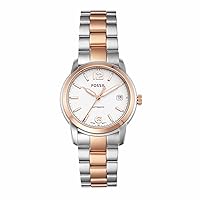 Fossil Heritage ME3227 Silver Dial Two-Tone Unisex Automatic Watch, Bracelet