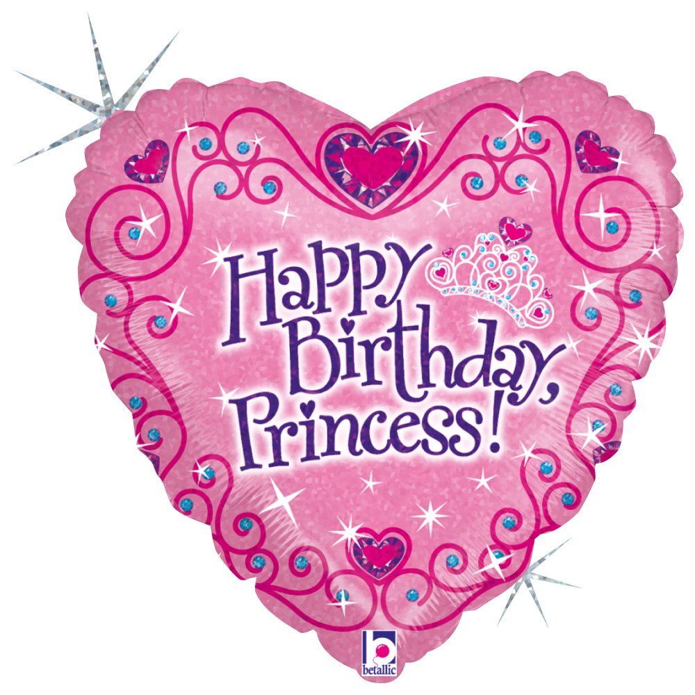 Betallic Happy B'day Princess Foil Package Balloon, 18
