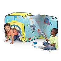 Fisher-Price Submarine Adventure Play Tent for Kids with Projector and Bonus Whale Toy Pop Up Tent Children's Playtent Playhouse for Indoor Outdoor, Play Room Or Park - Boys Girls Kids & Baby