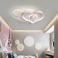 Ceiling Fans Withps,Kids Ceiling Fans with Lights for Bedroom,T Dc Fan Ceiling Light with Remote Reversible 6 Speeds Modern Fan Light Ceiling Led Dimmable/Pink/B