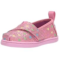 TOMS Girls Alpargata Sneaker, Pink Heart Multi, 4 Toddler