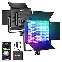 NEEWER PL60C RGB LED Panel Video Light APP/2.4G/DMX Control, 60W 23000Lux/0.5m 2500K-10000K RGBCW Pro Photography Studio Lighting /18 Scenes/V Battery Powered for Outdoor Filming Recording Streaming
