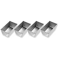 USA Pan Bakeware Loaf Pan, Nonstick & Quick Release Coating, Made in the USA from Aluminized Steel, Set of 4 Mini