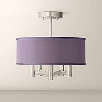 Possini Euro Design Ava Modern Ceiling Lighting Semi-Flush Mount Fixture Brushed Nickel 14