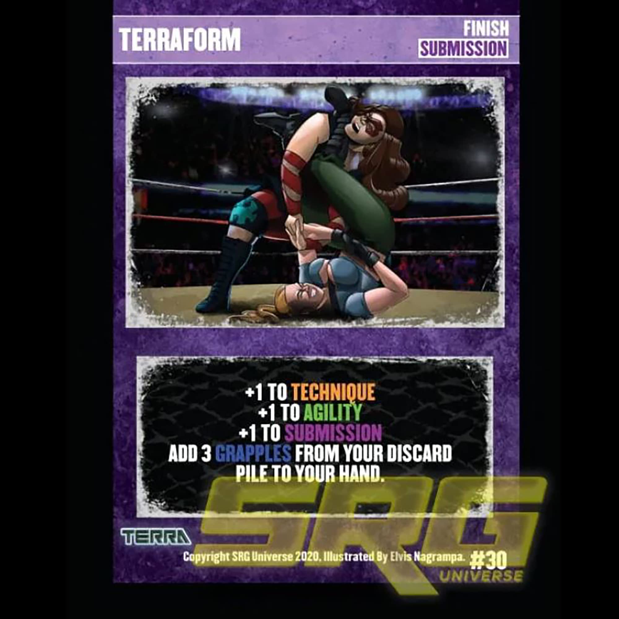 GTS Distribution   Supershow Cosmic Crusader: Terra - Wrestling Card and Dice Game. SRG Structure Deck. Ages 12+, 2-6 Players, 10 Min Game Play