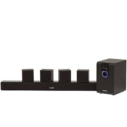 Sharper Image 5.1 Home Theater System With Subwoofer, Sound Bar & Satellite Speakers, Home Theater in a Box Surround Sound System (Worry-Free 12-Month Warranty Included)
