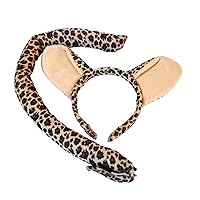 Squirrel Products Leopard Headband Ears and Tail Costume Accessory Set, One Size Fits All Ages 3+