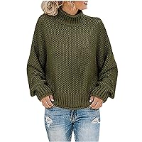 Women Cable Knit Turtleneck Sweater Winter Casual Thick Long Sleeve Pullover Chunky Warm Knitwear Jumpers Tops