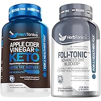 Apple Cider Vinegar Capsules Plus Keto BHB | Fat Burner & Weight Loss Supplement for Women & Men - Foli-Tonic DHT Blocker & Hair Loss Supplement | Hair Thinning Treatment