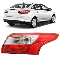 Tail Lights Assembly Compatible with 2012-2014 Ford Focus 4-Door Sedan Taillamp Rear Outer Right Passenger Side，Including Bulbs