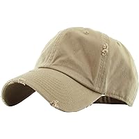 KBETHOS Vintage Washed Distressed Cotton Dad Hat Baseball Cap Adjustable Polo Trucker Unisex Style Headwear Adjustable