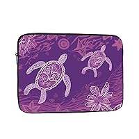 Laptop Sleeve 17 inch Hawaii with Purple sea Turtle Print Laptop Case Durable Briefcase Cover Slim Laptop Bag Shockproof Laptop Protective case for Travel Work