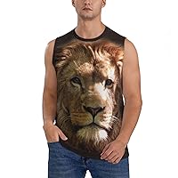 Galaxy Lion Men's Sports Sleeveless T-Shirt, Breathable Quick-Drying Fitness Vest