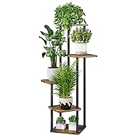 Plant Stand 5 Tier Indoor Metal Flower Shelf for Multiple Plants Corner Tall Flower Holders for Patio Garden Living Room Balcony Bedroom, Black (5 Tier-Black)