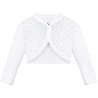 Lilax Baby Girls' Knit Long Sleeve One Button Closure Bolero Shrug