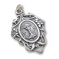 Sterling Silver Eucharist with Lilies First Communion Medal - Antique Reproduction