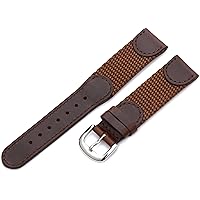 Hadley-Roma Men's MSM866RA 160 16-mm Black 'Swiss-Army' Style Nylon and Leather Watch Strap