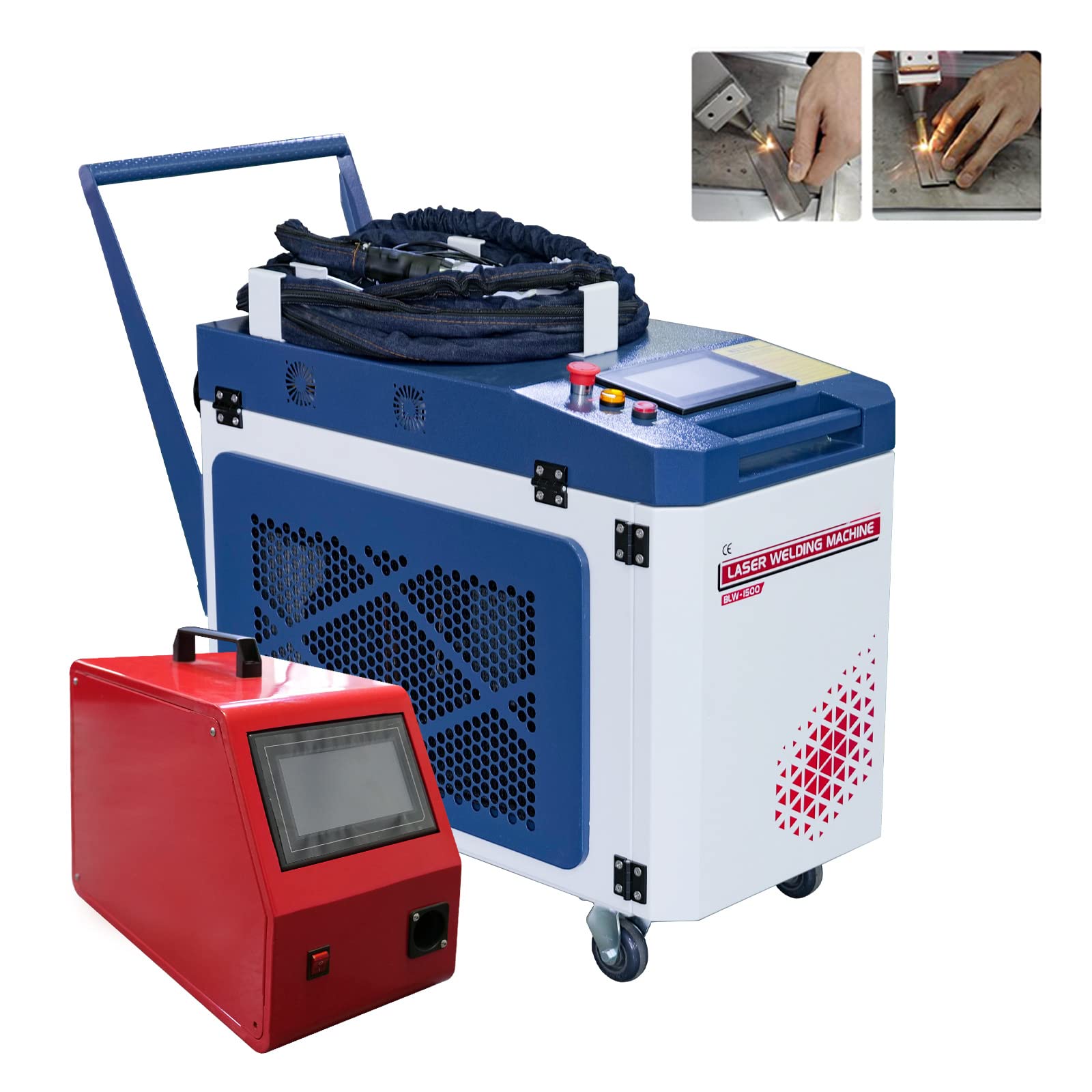 1500Watt MAX Fiber Laser Welder BLW-1500 Handheld Laser Welding Machine with Auto Wire Feeder, Integrated Water-Cooler Chassis for All Type of Metal 220V Single-Phase