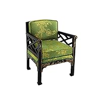 Dolls House Chinese Black Green Armchair Hand Painted JBM Living Room Furniture