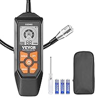 VEVOR Natural Gas Detector, 50-10,000 PPM Gas Leak Detector with 18.5-inch Gooseneck, Combustible Gas Detector Sniffer with Audible & Visual Alarm, Locates Methane, Propane, Butane for RV, Home, HVAC