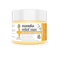 Max Strength Treat Natural Organic Manuka Honey Cream Ointment, Soothing Relief for Dry, Heat Rash, Hidradenitis, Itchy, Eczema, Psoriasis, Leg, Belly, Armpit, Foot, Hand, Irritable Skin For All Ages