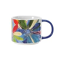 Enesco Izzy and Oliver EttaVee Jessi's Blue Garden Floral Stacking Coffee Mug, 10 Ounce, Multicolor