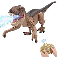 Remote Control Dinosaur Toys for Boys 3 4-7 8-12- RC Realistic Big T-Rex Gifts for Kids, Interactive Dino with Light Roar Spray Touch Sensing