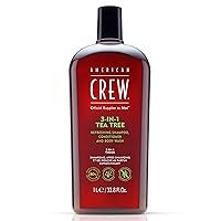 American Crew Shampoo, Conditioner & Body Wash for Men, 3-in-1, Tea Tree Scent, 33.8 Fl Oz