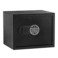 1.2 Cubic Feet Steel Home Security Safe,Personal Security Safe for Home Firearm Money Medicines Valuables,Digital Keypad Key and Removable Shelf Home Safe with 4 Mounting bolts