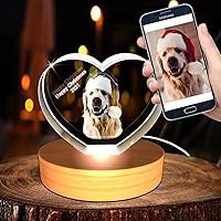 Personalized Pet Photo | 3D Engraved Crystal Keepsake | Gift/Decor | Collectible | Souvenir | Customized | 3D Crystal Photo Gift | Personalized |3D Photo Engraved Crystal | Home Decor (Small Heart)