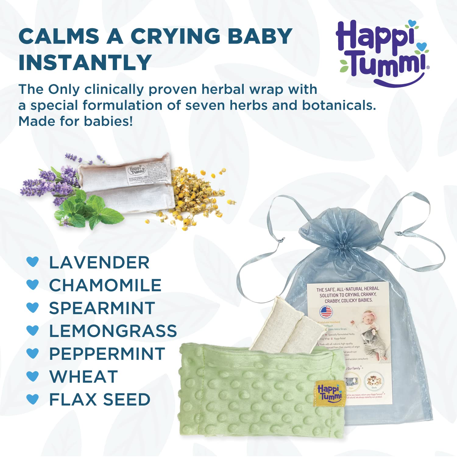 Happi Tummi Colic and Gas Relief for Babies and Infants- Heated Belly Wrap for Newborns - Aromatherapy Wrap for Upset Tummy and Constipation